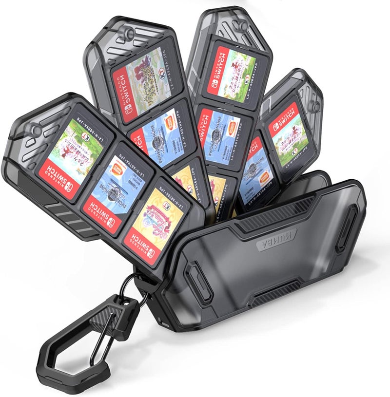 Mumba 12 Switch Game Card Case Holder for Nintendo Switch Game Cards, Portable and Exquisite Protective Hard Shell with 4 Layer Rotatable Holder for Nintendo Switch 2/Switch/Switch OLED/Lite (Black) - Image 1